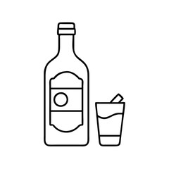 vodka bottle icon, vodka bottle line art - simple line art of vodka bottle, perfect for vodka bottle logos and icons