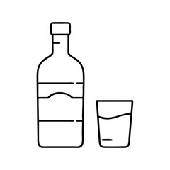 vodka bottle icon, vodka bottle line art - simple line art of vodka bottle, perfect for vodka bottle logos and icons
