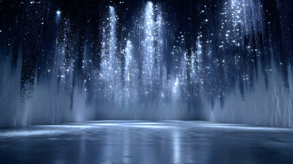 Mystical luminosity creates an otherworldly scene, a celestial cascade of light