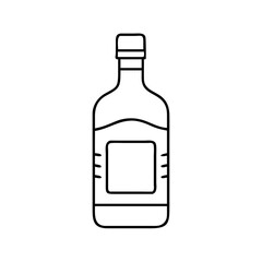 vodka bottle icon, vodka bottle line art - simple line art of vodka bottle, perfect for vodka bottle logos and icons
