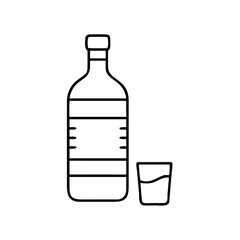 vodka bottle icon, vodka bottle line art - simple line art of vodka bottle, perfect for vodka bottle logos and icons