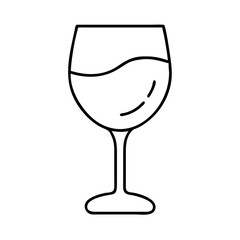 wine glass icon, wine glass line art - simple line art of wine glass, perfect for wine glass logos and icons