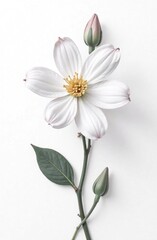 Fototapeta premium white flower on white background