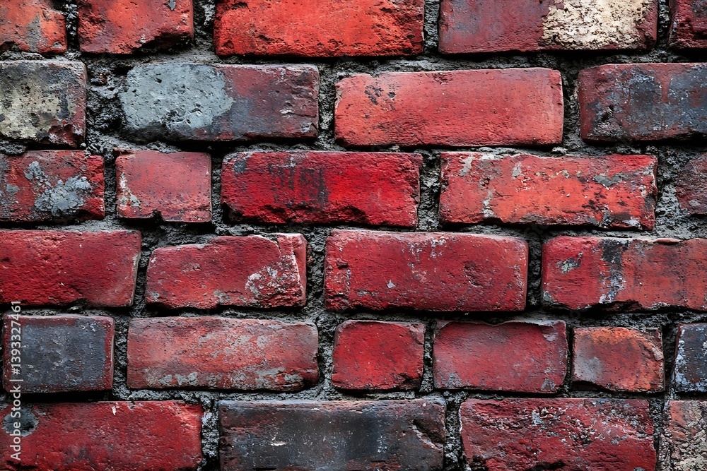 Poster rustic red brick wall texture grunge background architectural design detail urban industrial brickwo