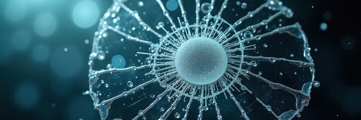 A stunning close-up of a water droplet capturing the essence of creativity and innovation, perfect for technology, science, or nature-themed projects.