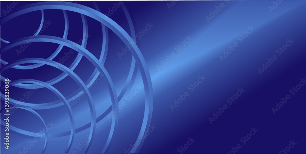 Poster composition of empty space in blue gradations with blue curved lines as background design inspiratio