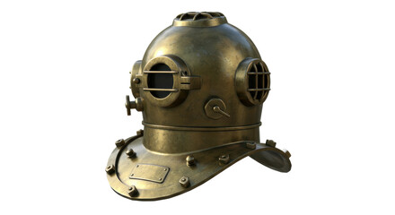 Isolated Vintage Diving Helmet