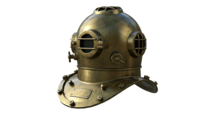Isolated Vintage Diving Helmet
