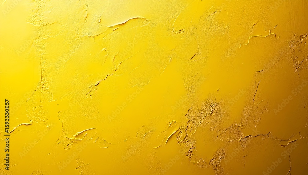 Poster Textured Yellow Wall CloseUp of Bright and Vibrant Surface with Cracks for Backgrounds and Design Elements : Generative AI