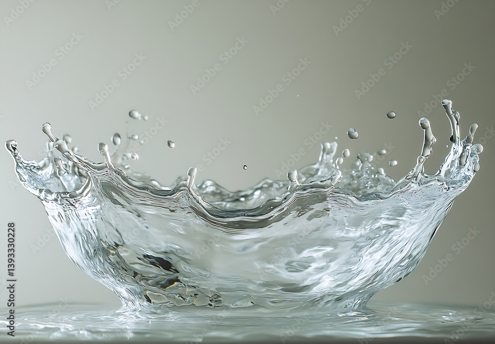 Aufkleber dynamic water splash crown with splatter and droplets captivating action shot perfect for refreshmen