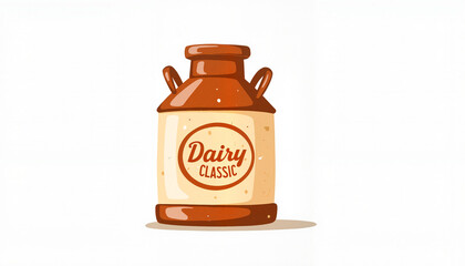 Vintage dairy milk bottle illustration on a white background  