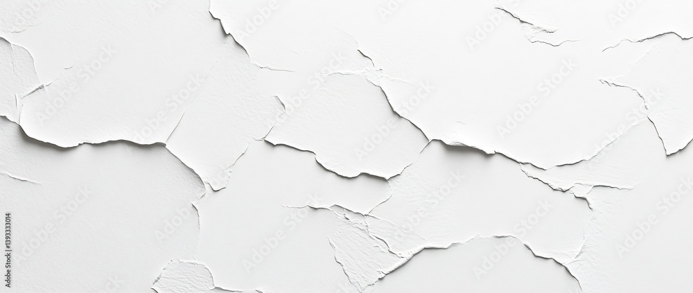 Aufkleber abstract white cracked paint texture background distressed surface old wall effect grunge pattern ba
