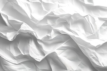 Fototapeta premium Abstract Texture of White Wrinkled Fabric for a Soft and Minimalist Background Design Element : Generative AI