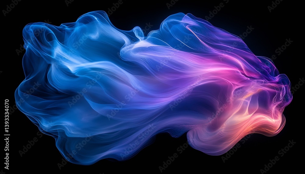 Poster graceful flowing wave design with shades of blue and purple creating a dreamy abstract look : genera