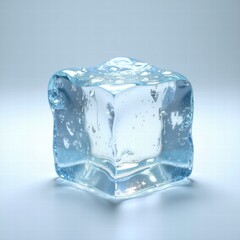 Obraz premium A stunningly clear ice cube with bubbles, perfect for beverage-related designs, cold products, or freshness concepts.