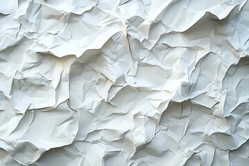 Obraz premium Textured White Crumpled Paper Background with Creases and Folds Perfect for Graphic Design : Generative AI