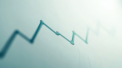 Minimalist Teal Graph Line on Gradient Background Representing Growth and Positive Trend