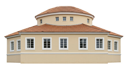 Isolated Building with Red Tiled Roof