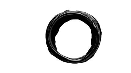 Abstract black paint circle, circular motion, cutout transparent