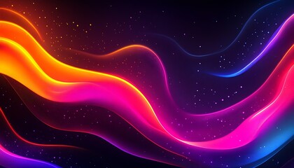 Obraz premium Spectacular gradient colors flowing seamlessly through abstract waves with a cosmic feel : Generative AI