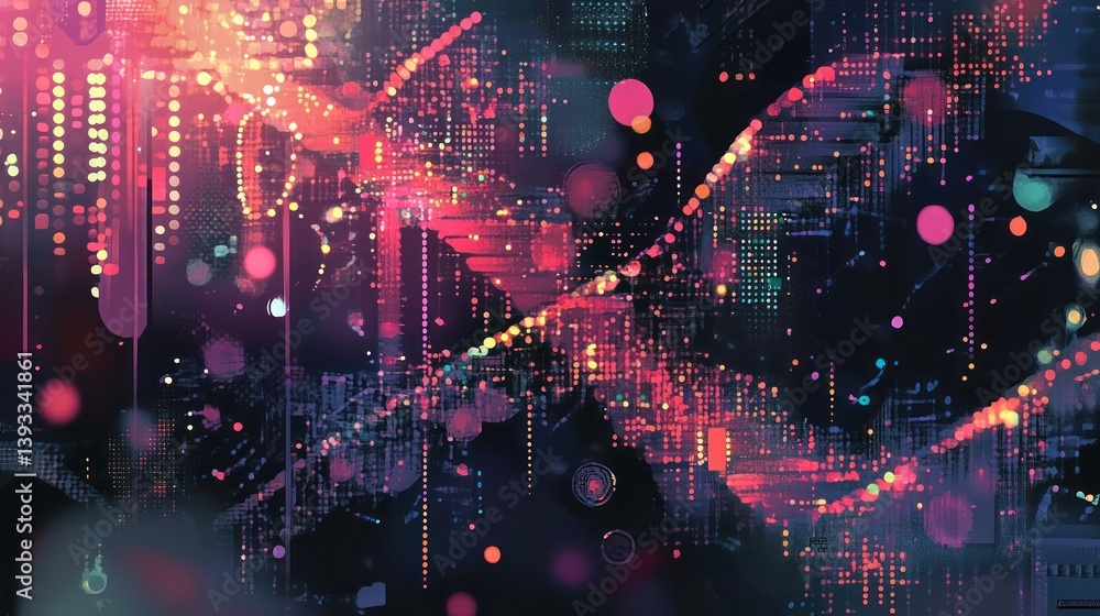 Poster a conceptual illustration of dna modification with abstract genetic data and molecular structures