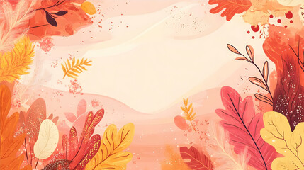 Autumn leaves background, pastel colors, nature scene, fall design