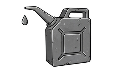Isolated Gray Gas Can