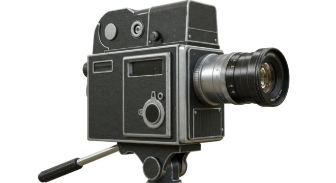 Isolated Vintage Movie Camera