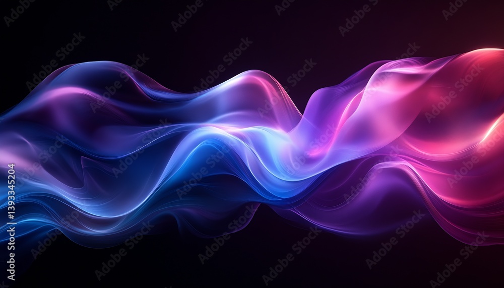 Poster Dynamic Flow of Colorful Light Waves in Mesmerizing Shades of Pink and Blue : Generative AI