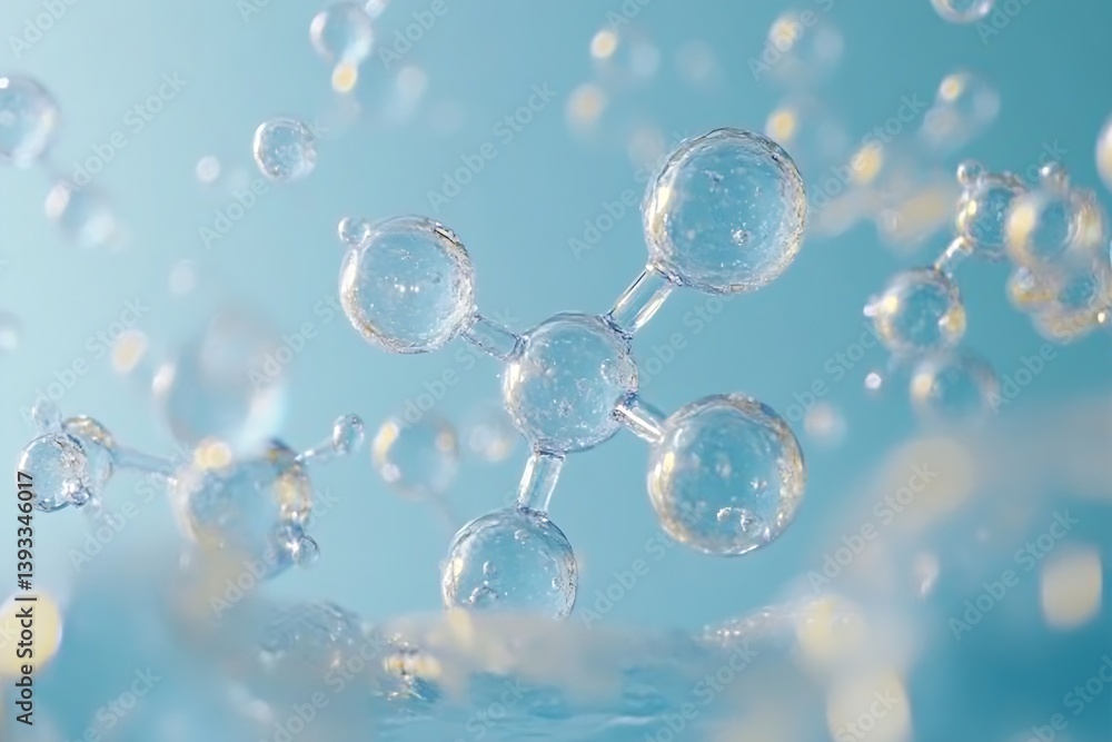 Poster abstract molecular structure image depicting science chemistry and medical concepts in clear and bri