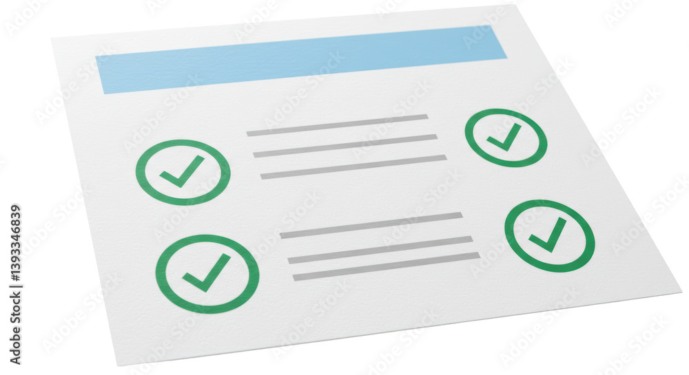 Poster isolated document with check mark icon