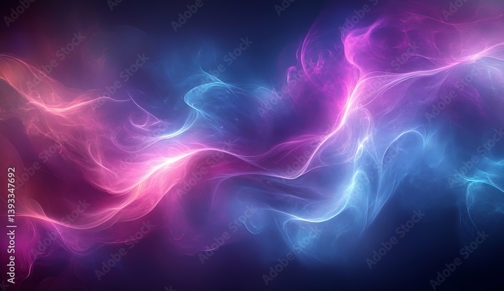 Poster swirling waves of energy in beautiful pastel colors create an ethereal atmosphere of light : generat
