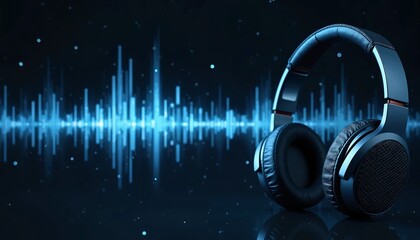 headphones and music notes