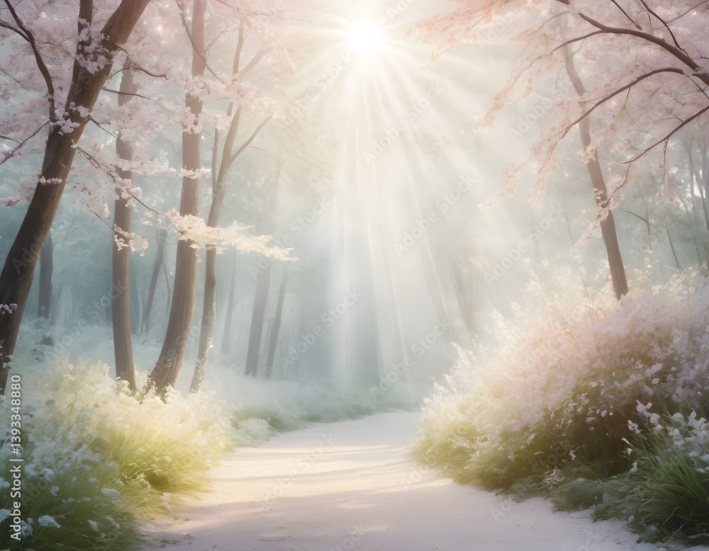 Aufkleber ethereal light rays background, shimmering softness. dreamlike pastel hues create a luminous atmosph