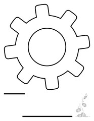 Gear symbolizing productivity alongside coins cascading downward, implying financial processes. Ideal for business, economics, banking, technology, teamwork, operations efficiency. Minimal flat
