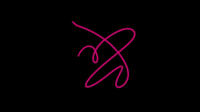 animated random 2d line art shape on black background