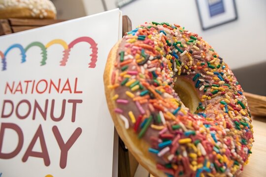 Donut, national donuts day concept.