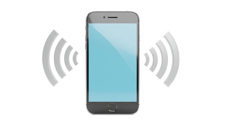 Isolated Smartphone with Signal Waves Emanating