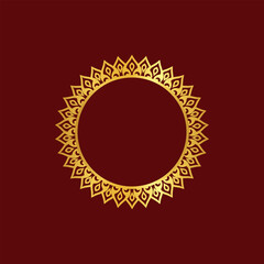 Luxury golden decorative round frame vector 