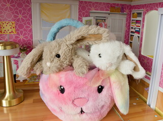 Obraz premium Festive corners where rabbits rest and spring begins