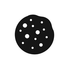 Single Chocolate Chip Cookie Icon on white background.
