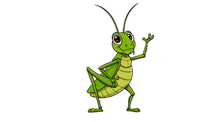 Fototapeta premium Cute mantis cartoon on white background