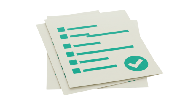 Isolated Stack of Completed Checklist Documents