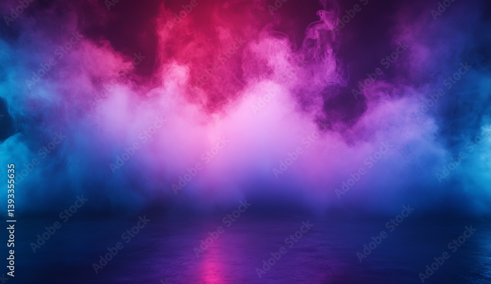 Aufkleber enchanting smoky ambiance with vibrant pink and blue shades creating an ethereal backdrop : generati
