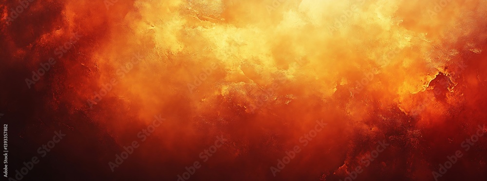 Poster Fiery Abstract Background with Intense Orange and Yellow Hues Textured Surface and Dramatic Lighting for Graphic Arts : Generative AI