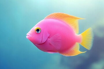 Fish with vibrant hues inhabit the coral reef, displaying their iridescent colors as they glide through the turquoise water with elegant movements