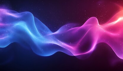 Fototapeta premium Beautiful swirling waves of vibrant blue and pink hues in a cosmic backdrop creating an ethereal atmosphere : Generative AI