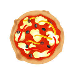 Illustration of Olive And Pepper Pizza