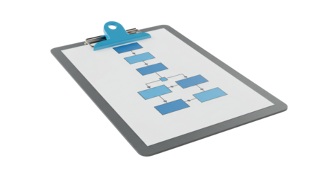 Isolated Clipboard with Flowchart