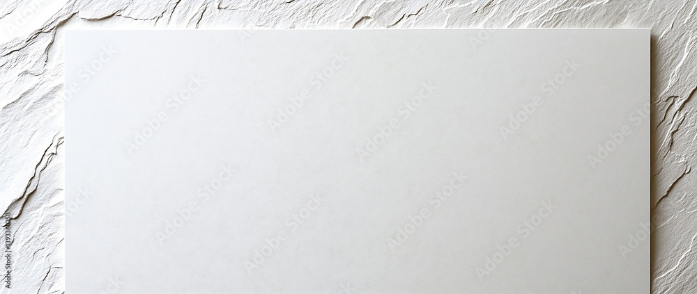 Poster White Paper Mockup on Textured Background Blank Template for Branding Presentation Design Invitation Card Minimalist Style : Generative AI